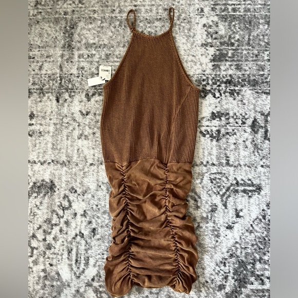 Free People One Katya Thermal Mini Dress in Cinnamon - Picture 3 of 4